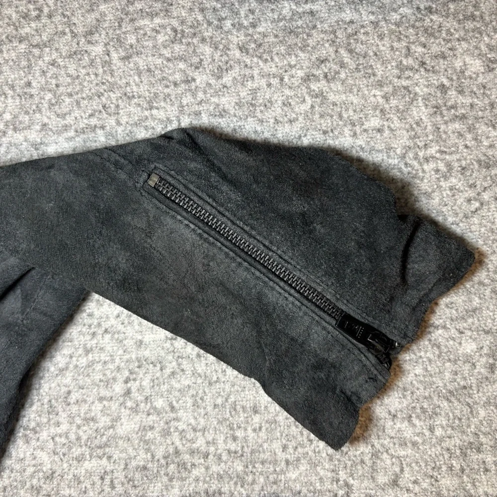 Blank NYC Women’s Suede Moto Jacket Asymmetrical Zip Soft Black Onyx Size L - Picture 9 of 14